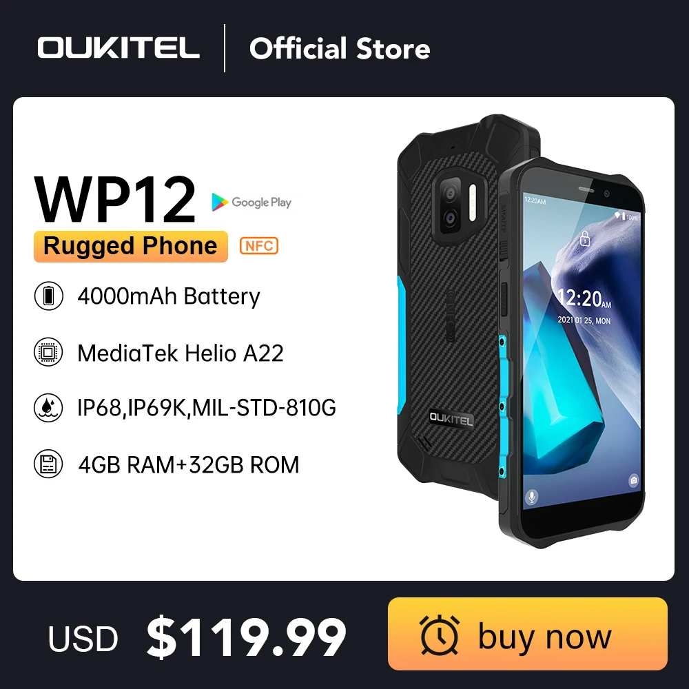 Oukitel WP12 Rugged IP68/69K SmartPhone 4GB+32GB Aliexpress Coupon Promo Code