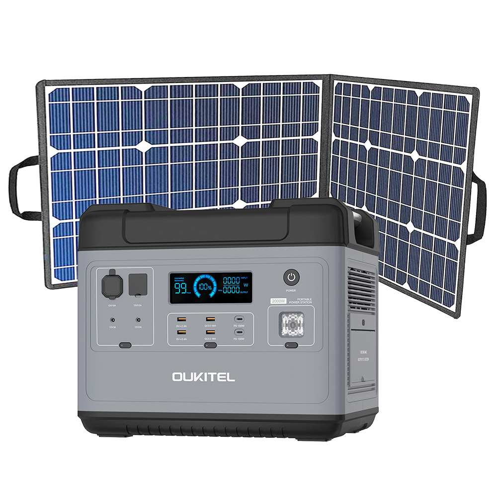 OUKITEL P2001 Ultimate 2000W Power Station + Flashfish SP18V 100W Solar Panel, 2000Wh LiFePO4 Battery Geekbuying Coupon Promo Code [EU Warehouse]